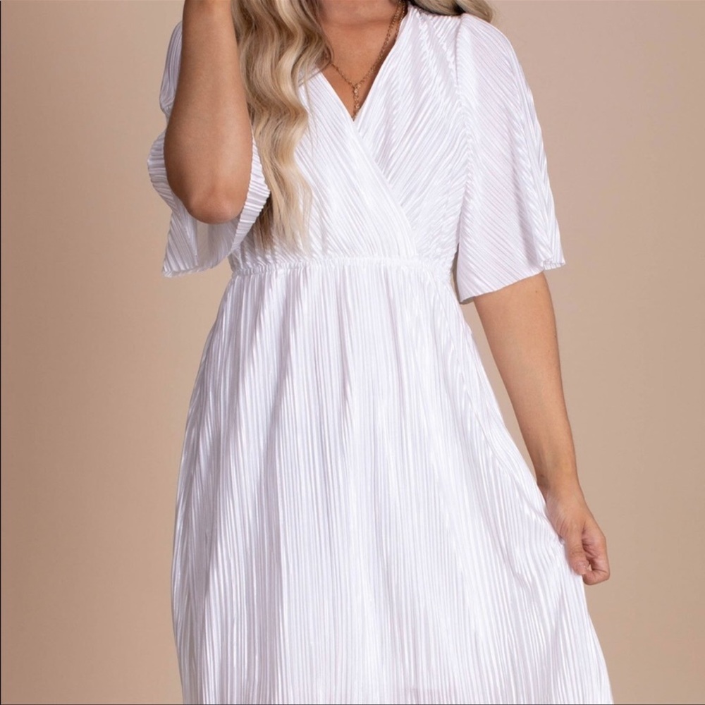 Shimmer white dress